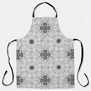 Tablier Motif géométrique blanc et noir