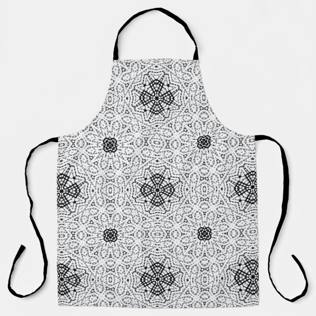 Tablier Motif géométrique blanc et noir (Recto)