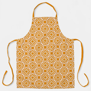 Tablier Motif géométrique blanc orange