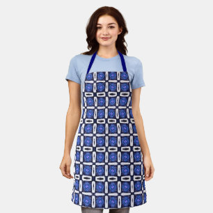 Tablier Motif géométrique Carré bleu moderne