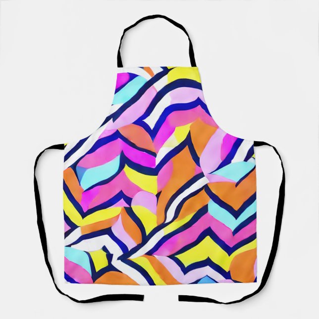 Tablier Motif géométrique coloré artistique (Recto)