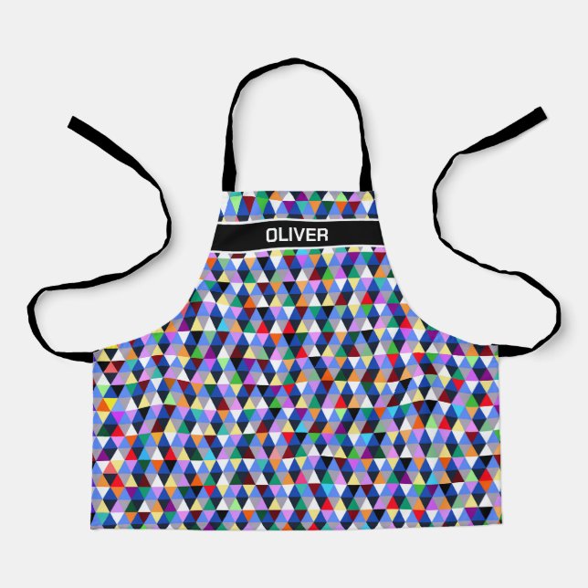 Tablier Motif géométrique coloré personnalisé (Recto)