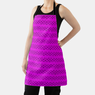 Tablier motif géométrique couleur fuchsia