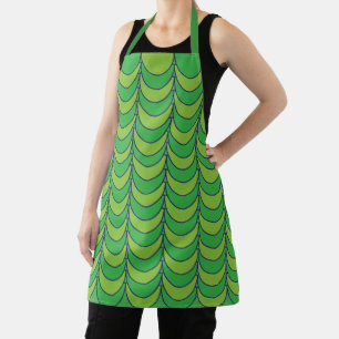 Tablier Motif géométrique demi-cercle vert géométrique