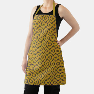Tablier Motif géométrique dynamique noir et orange