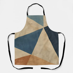 Tablier Motif géométrique en bleus, beiges et rouille