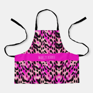 Tablier Motif géométrique Leopard rose 3D