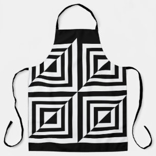Tablier Motif géométrique noir et blanc