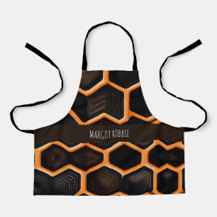 Tablier motif géométrique orange 3D