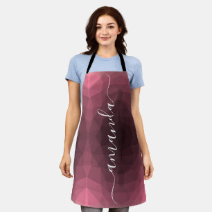 Tablier Motif géométrique rose personnalisé