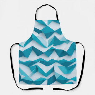 Tablier Motif géométrique sarcelle Chevron 3D