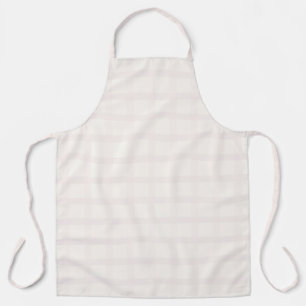 Tablier Motif Gingham Blanc Crème et Champagne Rose