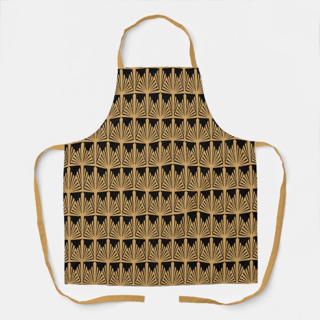 Tablier Motif Gold et Black Art Déco (Recto)