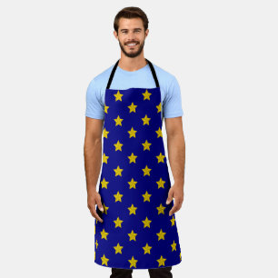Tablier Motif Gold Stars, Bleu Marine, Exclusive