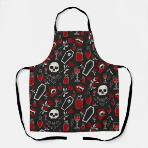 Tablier Motif gothique de vampire   R Pivoines Chauves-sou