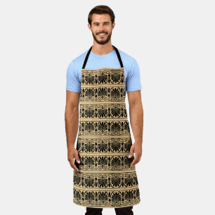 Tablier Motif grec méditerranéen arabesque marron