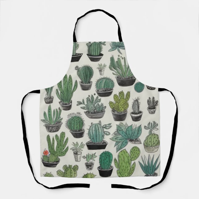 Tablier Motif Green Cactus (Recto)