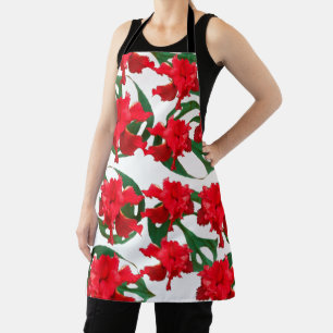 Tablier Motif Hibiscus Monstera Jardinier