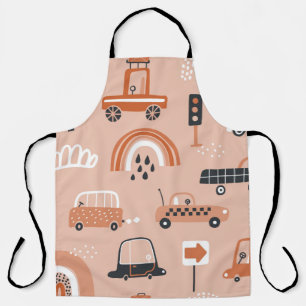 Tablier Motif impeccable avec des voitures de jouets. Cart
