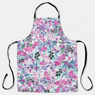 Tablier Motif incomparable de fleurs et de baies violettes