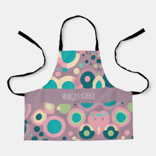 Tablier Motif isométrique Kawai Circle Rose Navy
