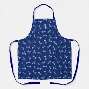 Tablier Motif japonais de libellules, Navy et Sky Blue
