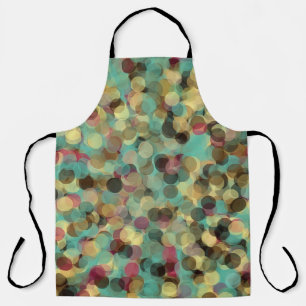 Tablier motif jaune rose vert et bleu abstrait