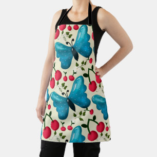 Tablier Motif joli papillon Cerise, Fruit Kawaii brillant