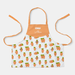 Tablier Motif kawaii de carottes amusantes