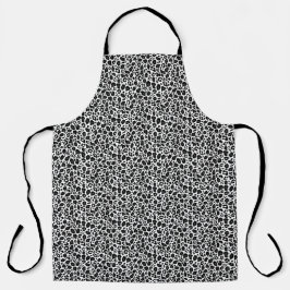 Tablier Motif léopard guépard noir et blanc