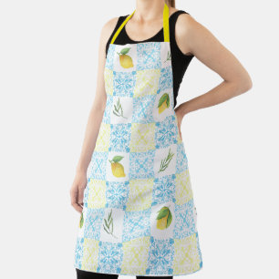 Tablier Motif Méditerranéen au Citron Italien
