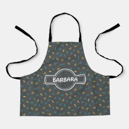 Tablier Motif minimal Doodle Grey Blue