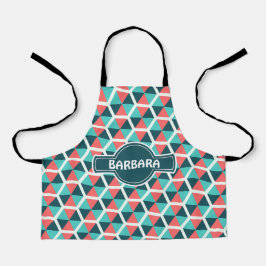Tablier Motif minimal orange vert Hexagon