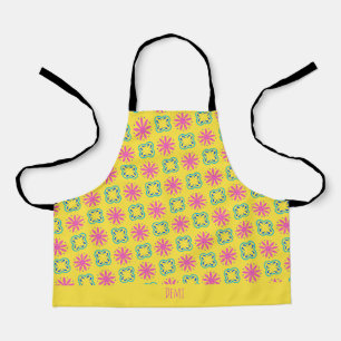 Tablier Motif minimal rose jaune Fleur