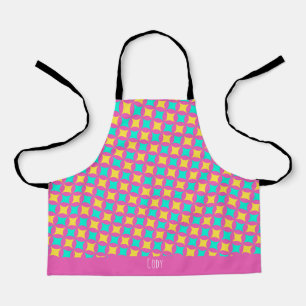 Tablier Motif minimal rose-rose-jaune