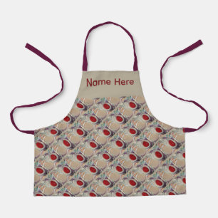 Tablier Motif moderne 3D marron et bordeaux