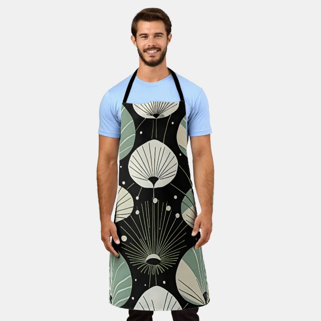 Tablier Motif moderne géométrique de l'ère atomique rétro (Porté)