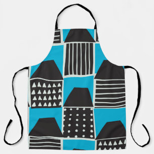Tablier Motif moderne sans couture avec maisons en noir et