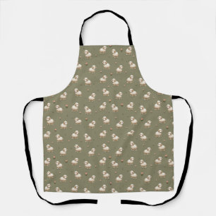 Tablier Motif mouton : agneaux mignons, floral, herbe sur