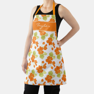 Tablier Motif Nasturtiums aquarelles