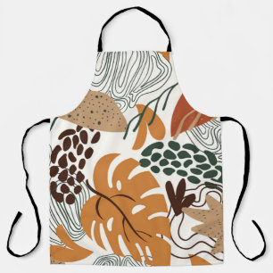 Tablier Motif naturel abstrait et transparent sur fond bla
