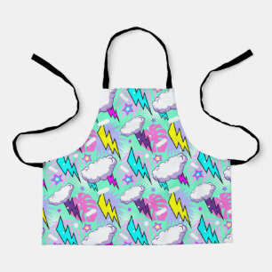Tablier Motif Neon Lightning Bolts & Stars