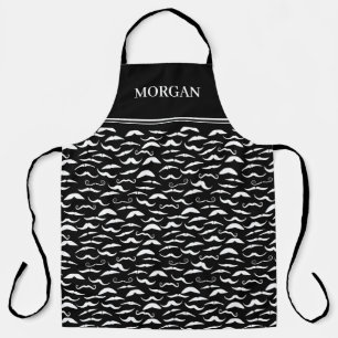 Tablier Motif noir blanc moustache Barber
