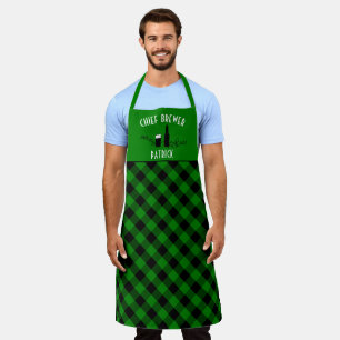 Tablier Motif noir et vert Brewer Buffalo Plaid