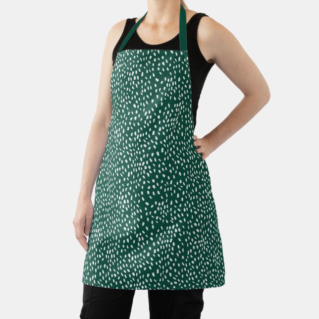 Tablier Motif numérique moderne vert et blanc (Insitu)