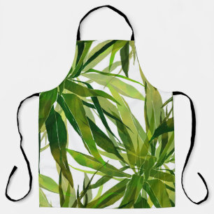 Tablier Motif peint à la main Feuille de palme