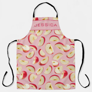 Tablier Motif personnalisable de tranche de pomme rouge