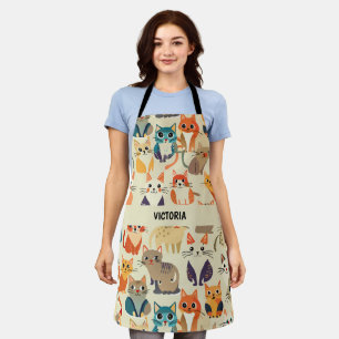 Tablier Motif personnalisé Cats Watercolor