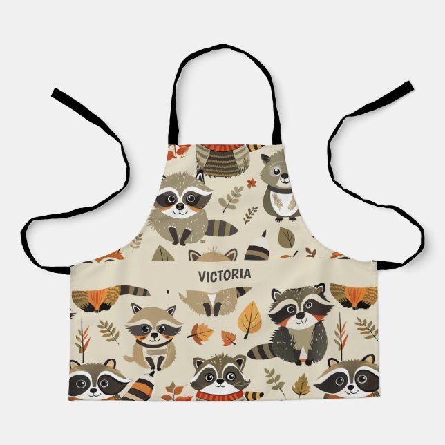 Tablier Motif personnalisé Racoons Watercolor (Recto)