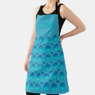 Tablier motif pois bleu
